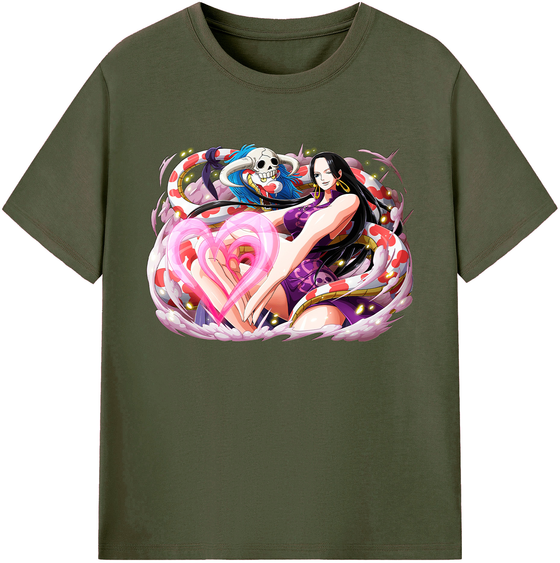 ワンピース ボア・ハンコック ONE PIECE Boa·Hancock 綿100％ メンズ半袖Tシャツ｜肌触りやわらか＆通気性